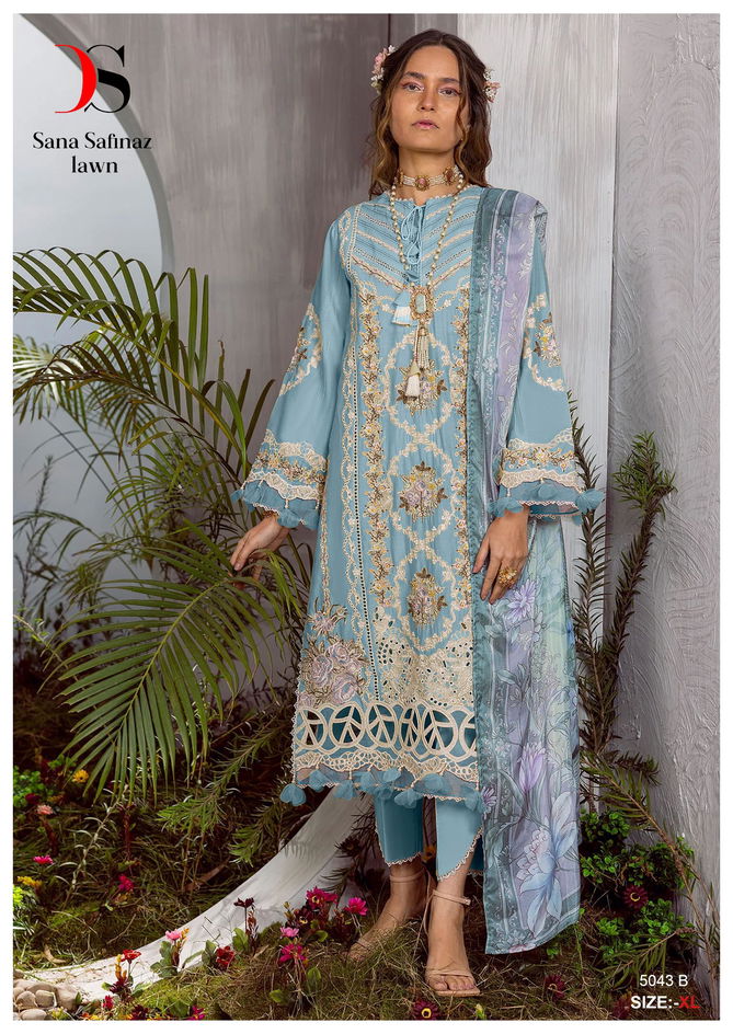 Sana Safinaz Lawn 5043 A To E By Deepsy Embroidered Pakistani Suits Wholesale Shop In Surat
